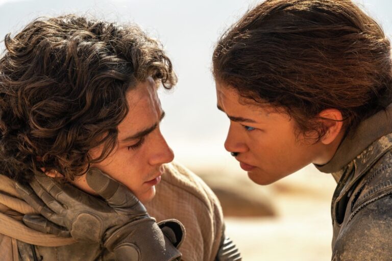 Paul and Chani in Dune: Part Two
